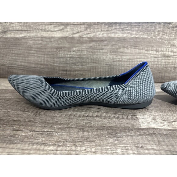 Rothys The Point Flats Cloud Gray Birdseye Knit Slip On Shoe Womans 7 Used - Picture 10 of 14